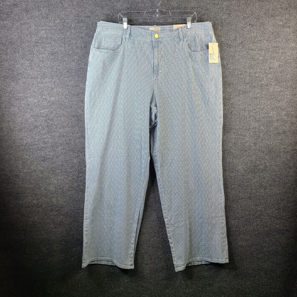 Universal Thread Jeans Womens Size 20 Relaxed Wide Leg Blue Striped NWT